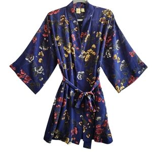 Victoria's Secret VTG Gold Label Kimono Robe Loungewear Women's OS Blue Sheer